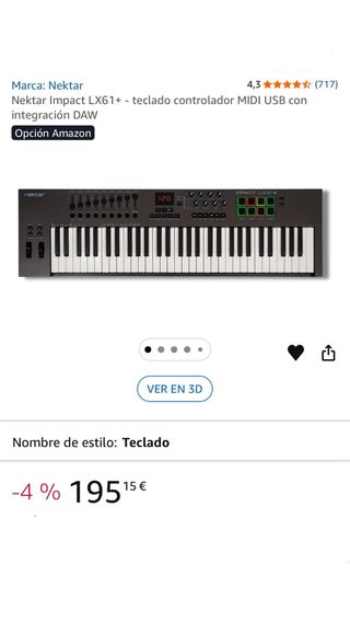 Nektar Impact LX61+ - teclado controlador MIDI USB