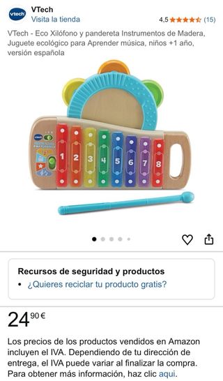 Xilófono y pandereta Vtech madera