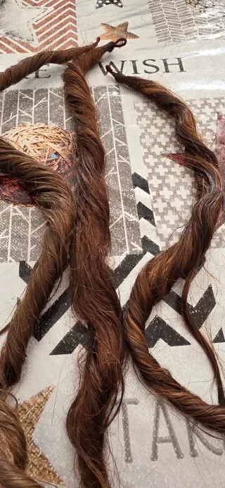 Mallas de fallera pelo3 castaño claro y 3 caoba