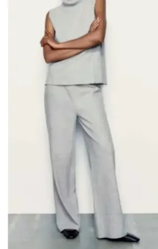 Conjunto Zara gris de punto elegante e informal