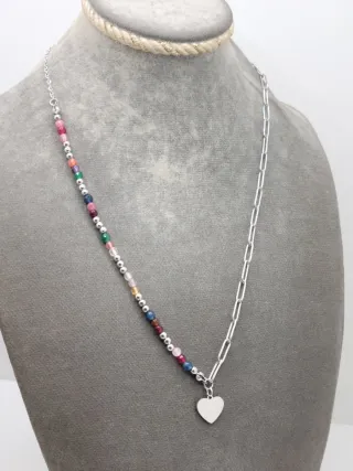 Collar Corazón Acero Quirúrgico Multicolor
