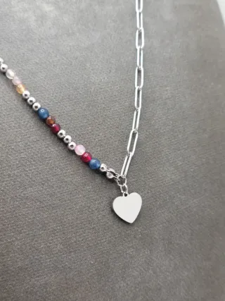 Collar Corazón Acero Quirúrgico Multicolor