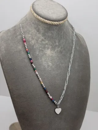 Collar Corazón Acero Quirúrgico Multicolor