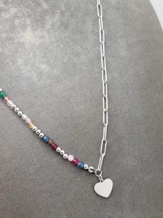 Collar Corazón Acero Quirúrgico Multicolor