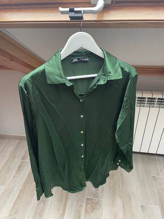 Camisa Zara Verde Talla M