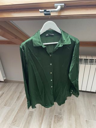 Camisa Zara Verde Talla M