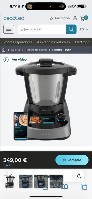 Robot Cocina Cecotec Mambo Touch Negro