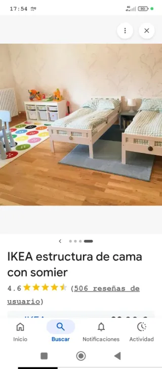 Estructura de cama IKEA con somier,Precio negociab