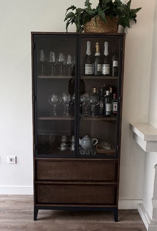 Vitrina Madera Maciza Cristal y Metal