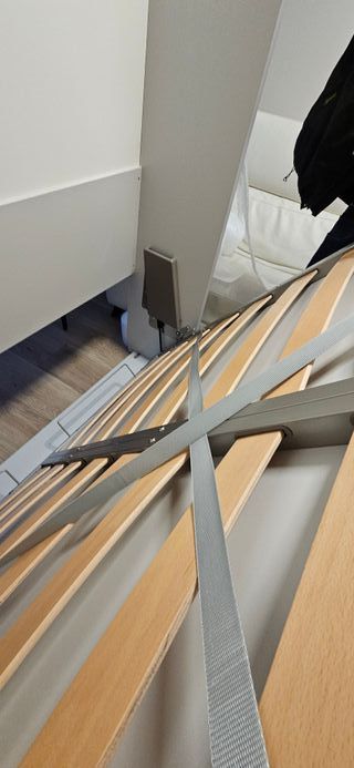 Cama Abatible calidad+, madera Blanca + estructura