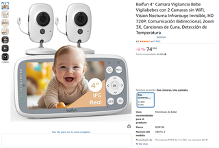 ¡¡-50%!! | BOIFUN VB616 - 2 Cámaras Vigilabebés