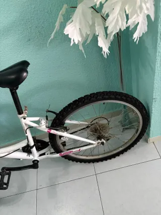 Bicicleta blanca y rosa 50€
