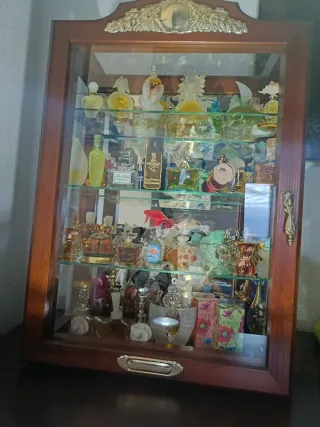 Vitrina expositora colecciones madera y cristal