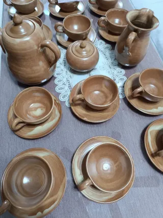 Juego de café de cerámica artesanal