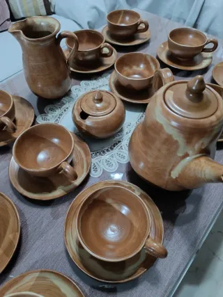 Juego de café de cerámica artesanal