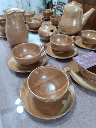 Juego de café de cerámica artesanal