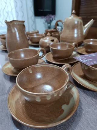 Juego de café de cerámica artesanal