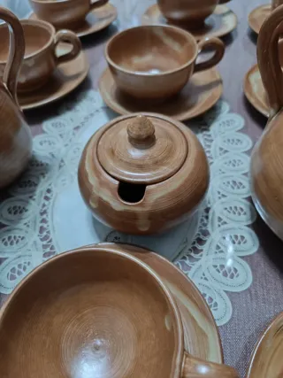 Juego de café de cerámica artesanal