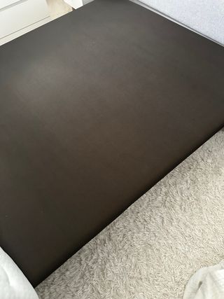 Base Cama Tapizada 150x200cm marron en tejido 3D.