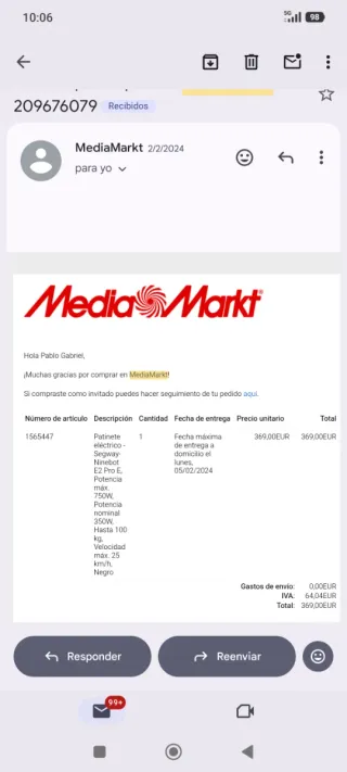 Patinete eléctrico - Segway - Ninebot E2 Pro E