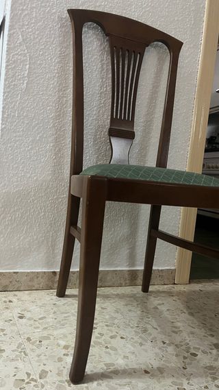4 Sillas Vintage Madera Tapizadas. Muy buen estado