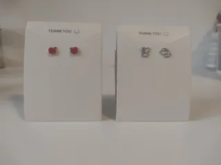 2 pares pendientes acero inoxidable