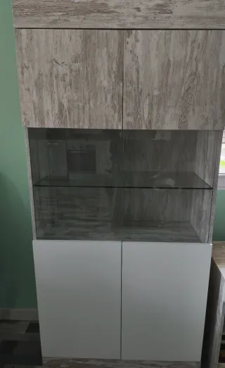 Mueble vitrina cristal madera