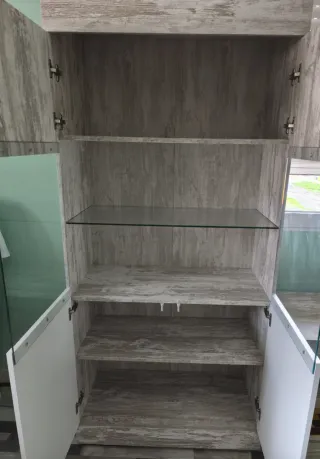 Mueble vitrina cristal madera