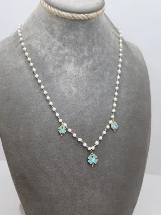 Gargantilla Acero Quirúrgico Chapado Oro Tréboles