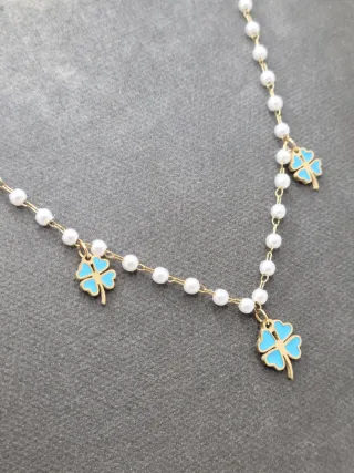 Gargantilla Acero Quirúrgico Chapado Oro Tréboles