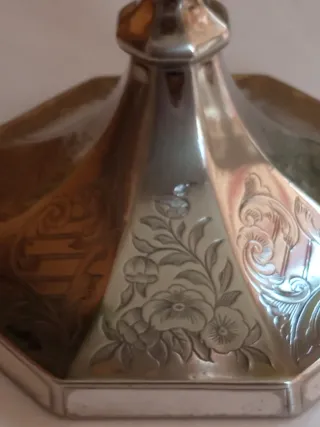 Pareja de antiguos portavelas Elkington&Co