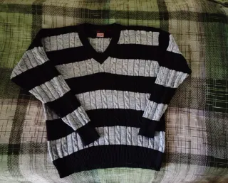 Maglione SLAM cotone righe blu