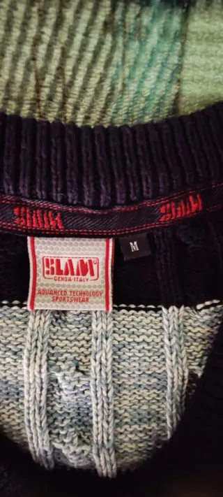 Maglione SLAM cotone righe blu