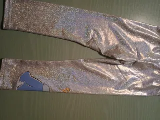Leggings Disney Bambina Glitter Argento Cinderella