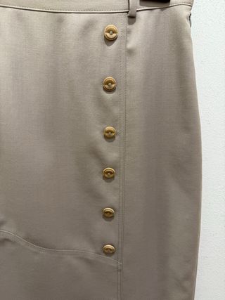 Gonna tubino beige lana tg. 42