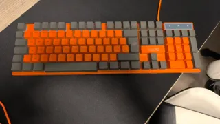 Teclado y Ratón Gaming Naranja y Gris
