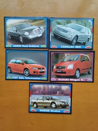 5 Cromos Auto Planet Panini Coches