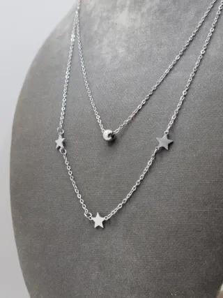 Gargantilla acero quirúrgico estrellas