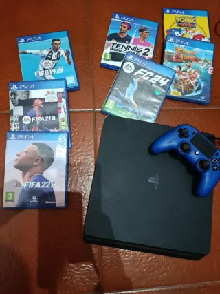 Consola PS4 Slim 500 GB + 7 juegos + mando