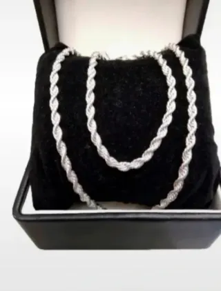 Set Collana Corda Argento S925 con Scatola