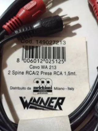 Cavo Prolunga Audio RCA 1,5mt