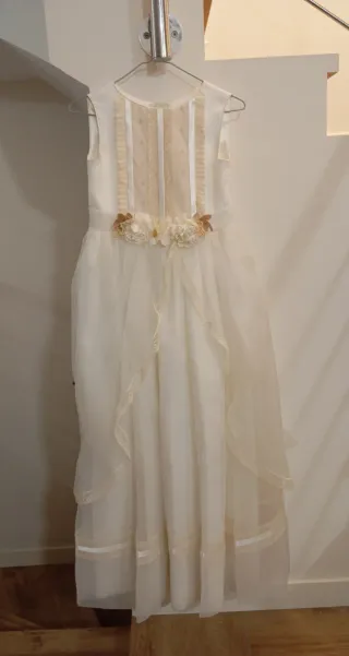 Vestido Comunión/Boda Beige y Blanco