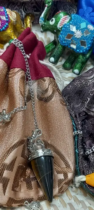 Péndulo ojo de tigre con cadena,enviogratis