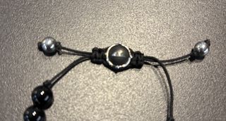 Pulsera Diesel ajustable de cuentas negras unisex