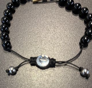 Pulsera Diesel ajustable de cuentas negras unisex