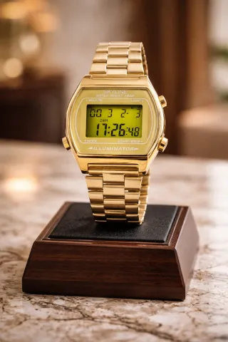 Reloj Digital Vintage Skyline Oro Unisex