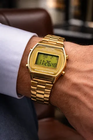 Reloj Digital Vintage Skyline Oro Unisex