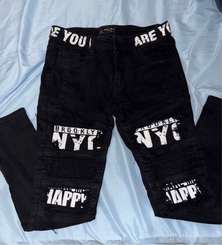 Pantalones AREA ZERO negros con parches