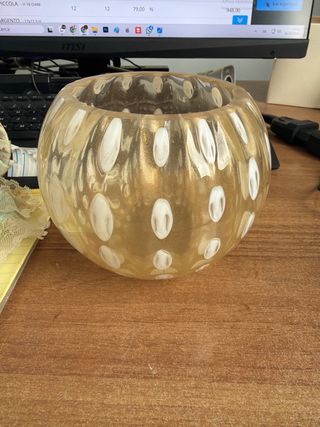 Coppia piccoli portacandela vetro di murano