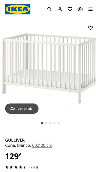 Cuna GULLIVER IKEA 60x120 cm Blanca